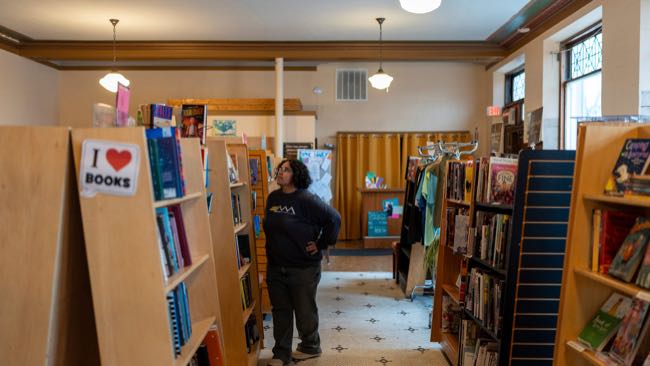 Book Suey runs as a co-op, in a building that used to be a bank