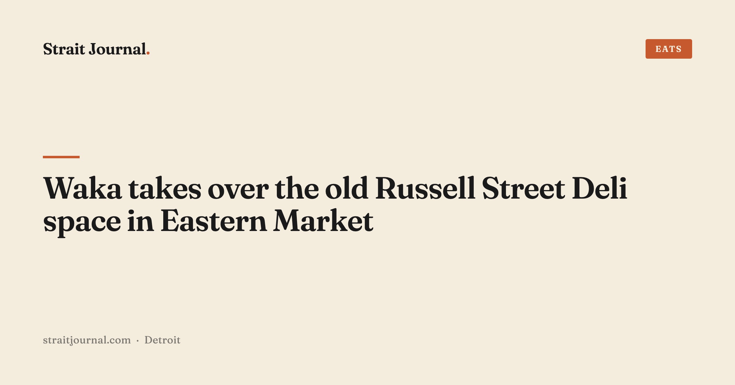 Waka takes over the old Russell Street Deli space in Eastern Market
