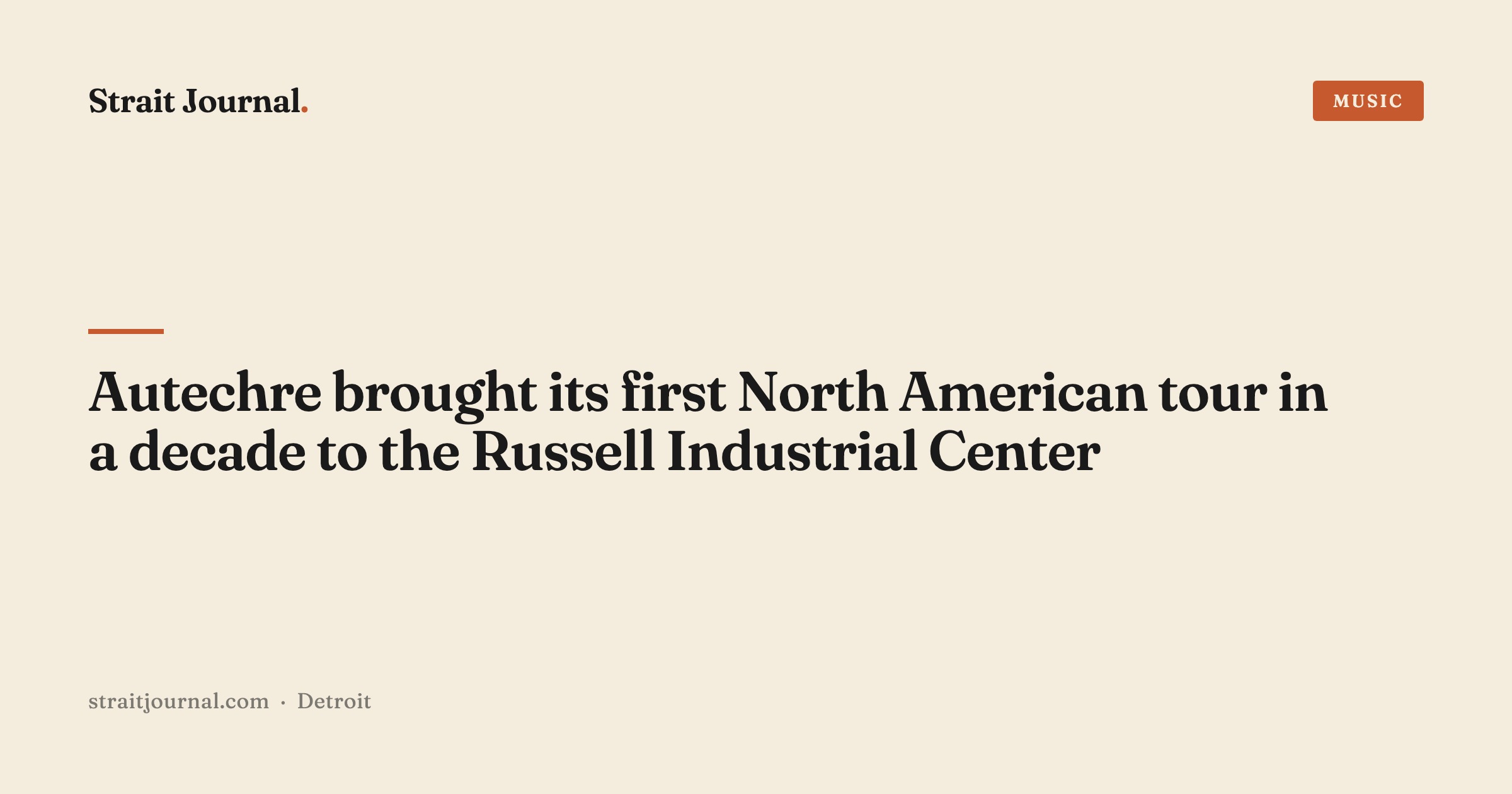 Autechre brought its first North American tour in a decade to the Russell Industrial Center