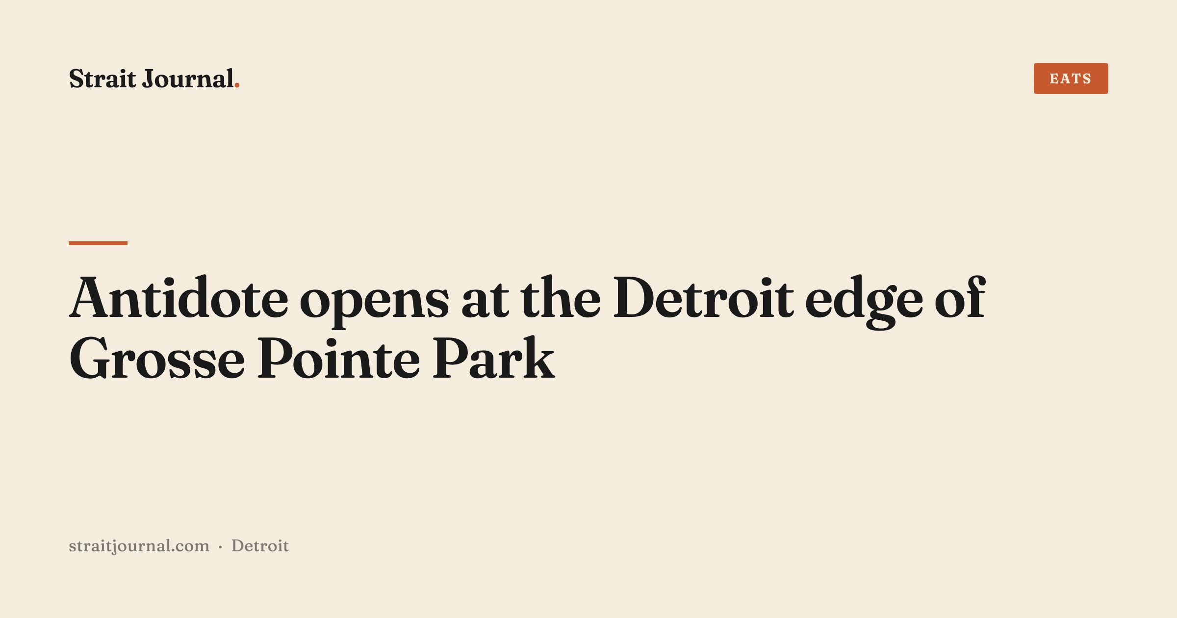 Antidote opens at the Detroit edge of Grosse Pointe Park