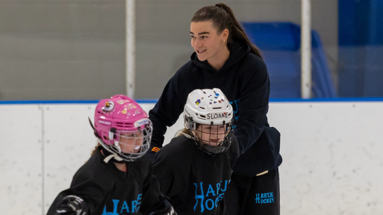 Elle Hartje came home to run a girls hockey camp at the Detroit Skating Club